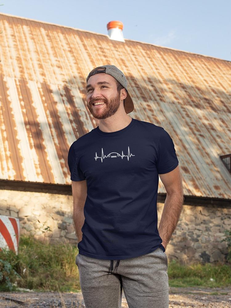 Football Heartbeat T-shirt -SmartPrintsInk Designs
