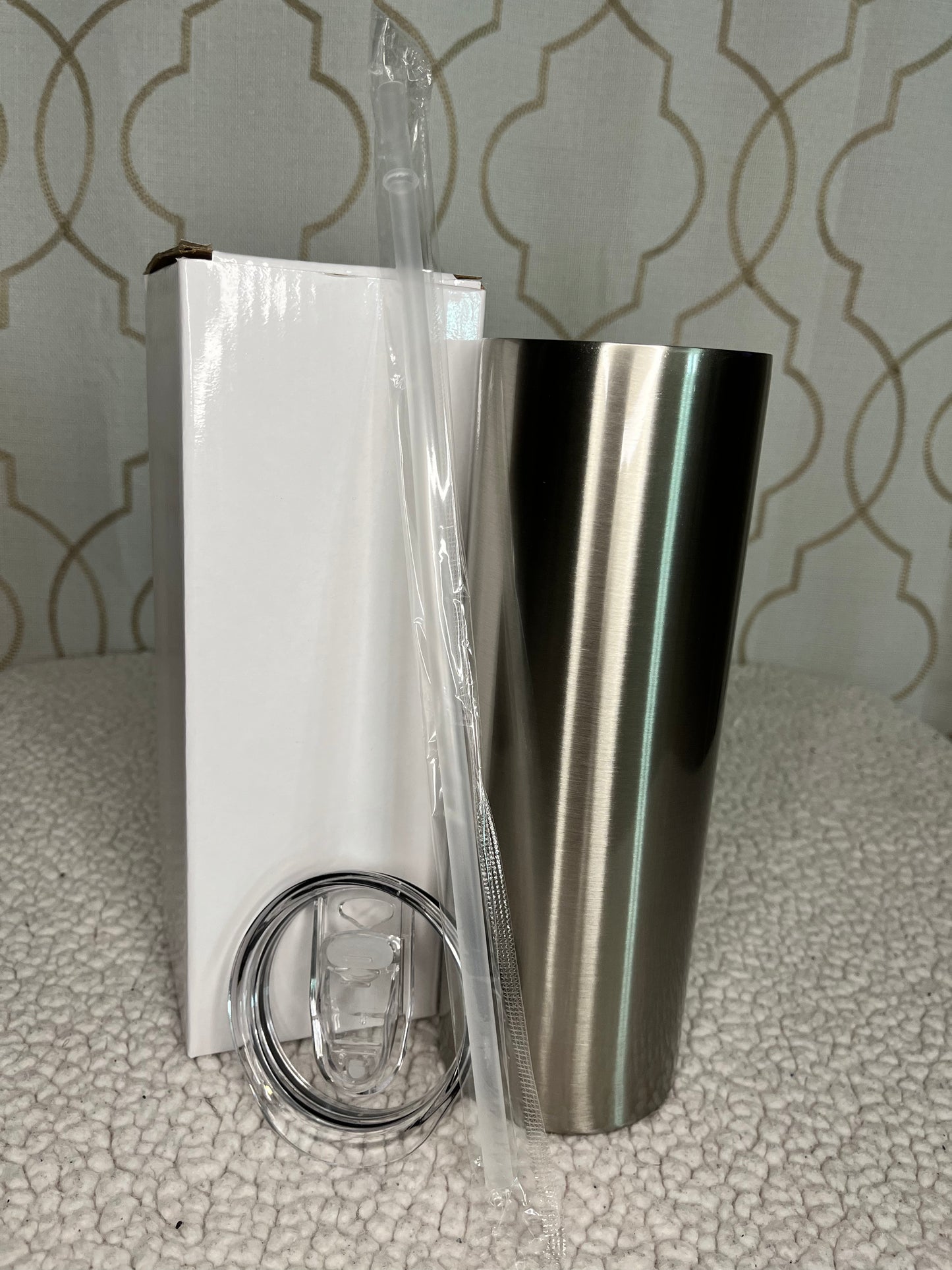 30oz Silver Stainless Steel Tumbler