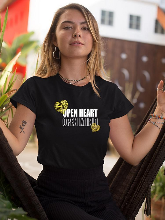 Open Heart Mind Zebra Heart T-shirt Women's -Image by Shutterstock